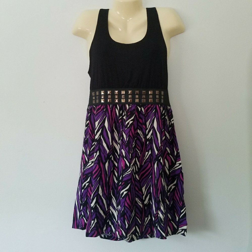 Apt.9 Tank Style Pattern Dress with studs Large